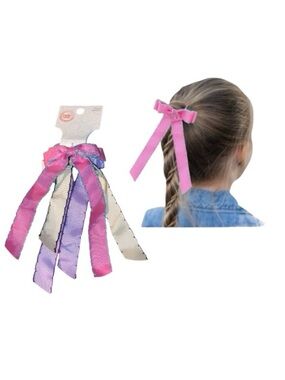 Wonder Nation Ribbon Bows Ponytail Holders Satin Hair Accessories